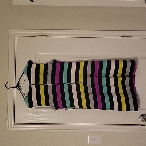 Multicolor Striped Short Sleeveless Dress from Worthington Size Large - Picture 2 of 4